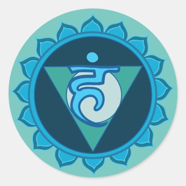 Rond Sticker de Yoga Chakra primaire 5e (Devant)
