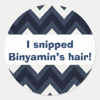 Rond sticker de zigzag upsherin de la marine