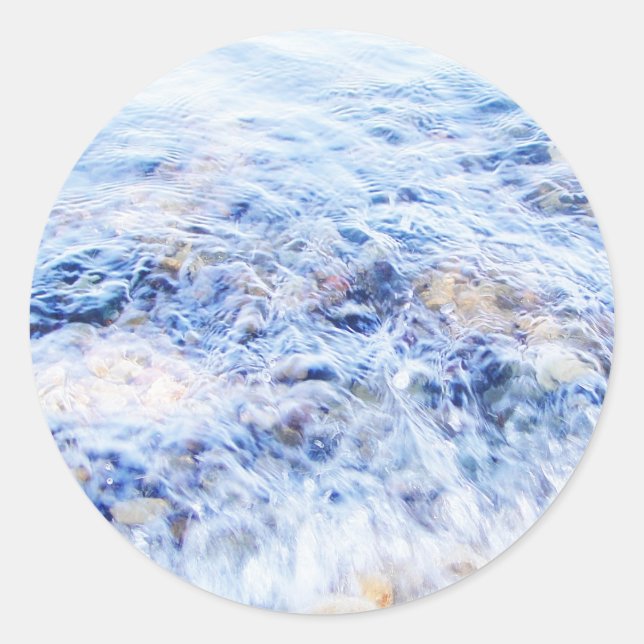 Rond Sticker d'eau bleu cool (Devant)