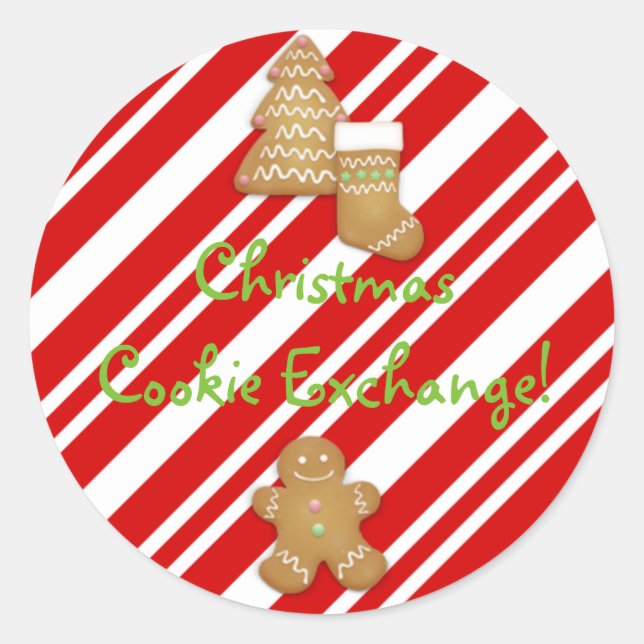 Rond Sticker d'échange de cookies de Noël (Devant)