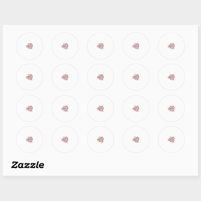 Rond Sticker décoratif couleur rouge (Feuille)