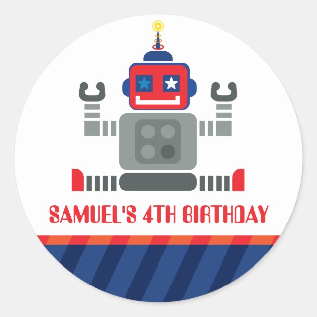 Rond STICKER DÉCORATIF DE L'ÉVÉNEMENT :: robot 3 (Devant)