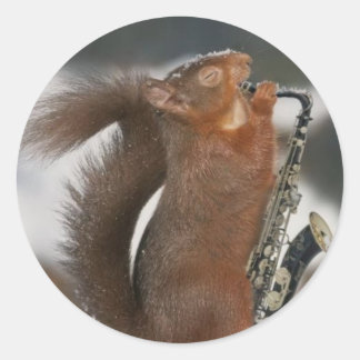 Rond Sticker d'écureuil de musique