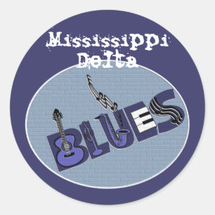 Rond Sticker Delta Blues du Mississippi