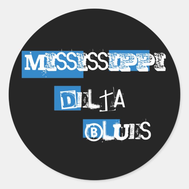 Rond Sticker Delta Blues du Mississippi (Devant)
