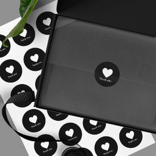 Rond Sticker d'emballage minimaliste de Merci