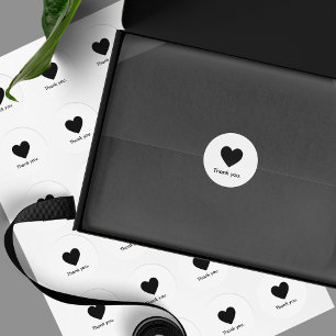 Rond Sticker d'emballage minimaliste de Merci