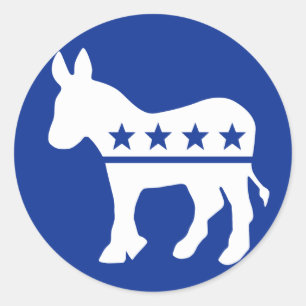 Rond Sticker démocrate Donkey Round