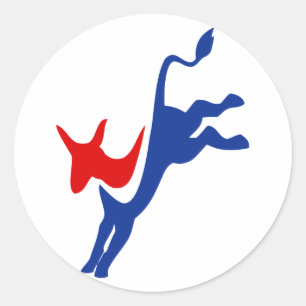 Rond Sticker démocrate Donkey Round