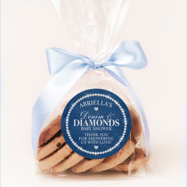 Rond Sticker Denim et Diamonds (Créateur téléchargé)