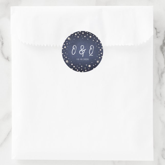 Rond Sticker Denim et Pearls (Sac)