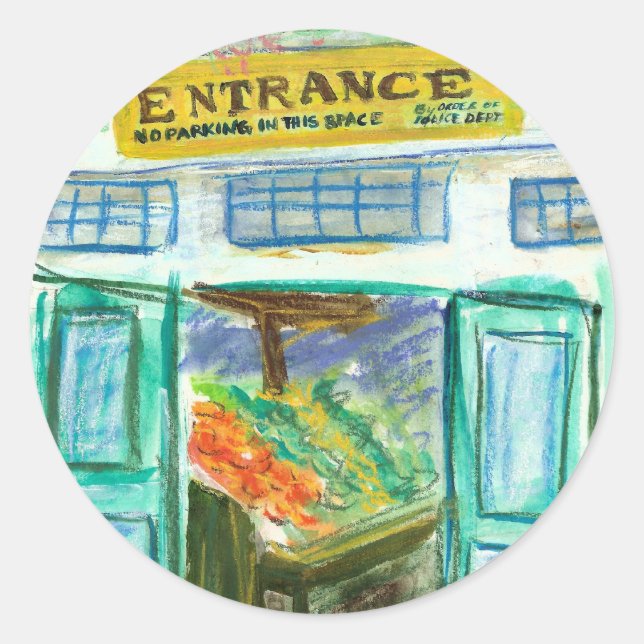 Rond Sticker d'entrée du marché (Pike Place Seattle) (Devant)