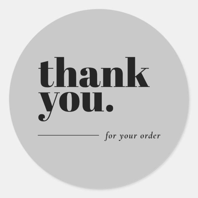 Rond Sticker d'entreprise de Merci minimal simple (Devant)