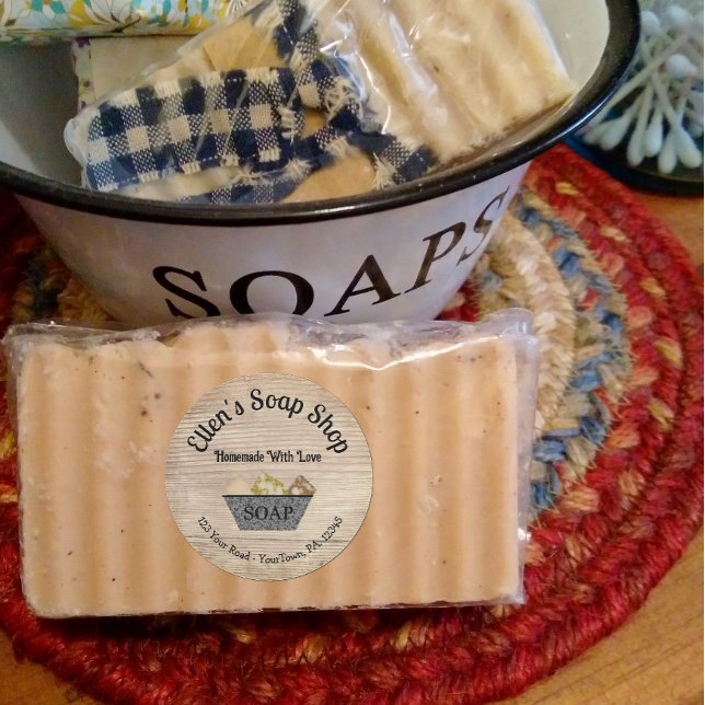 Rond Sticker d'entreprise produit savon de style pays (Créateur téléchargé)