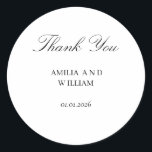 Rond Sticker d'enveloppe de mariage minimaliste et élég<br><div class="desc">Ajoutez une touche personnalisée et élégante à votre papeterie mariage avec ces stickers d'enveloppe mariage minimaliste. Parfaits pour sceller les enveloppes, les sacs de faveur, les notes de remerciement ou l'emballage cadeau, ces autocollants ronds personnalisés présentent un design moderne et propre avec monogramme ou initiales. Idéal pour les mariages, les...</div>
