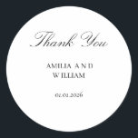 Rond Sticker d'enveloppe de mariage minimaliste et élég<br><div class="desc">Ajoutez une touche personnalisée et élégante à votre papeterie mariage avec ces stickers d'enveloppe mariage minimaliste. Parfaits pour sceller les enveloppes, les sacs de faveur, les notes de remerciement ou l'emballage cadeau, ces autocollants ronds personnalisés présentent un design moderne et propre avec monogramme ou initiales. Idéal pour les mariages, les...</div>