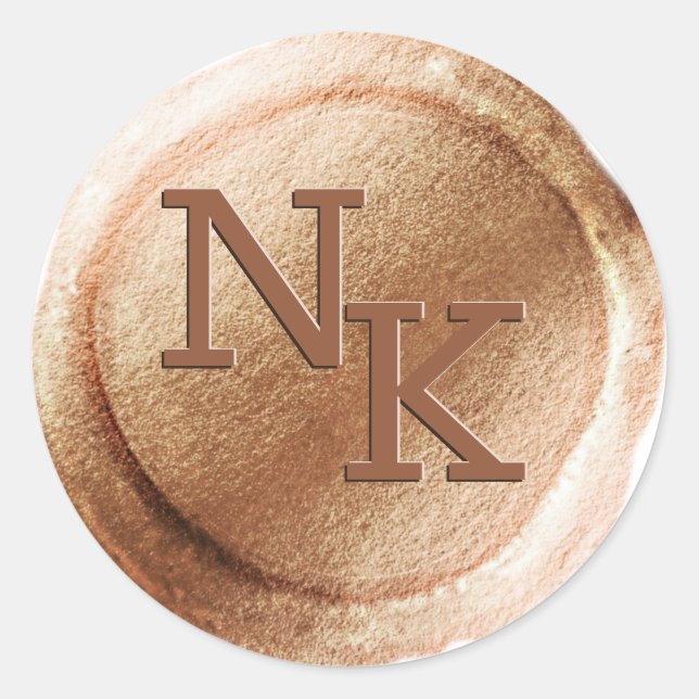 Rond Sticker d'enveloppe initiale pour le sceau de cire (Devant)