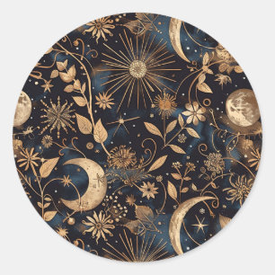 Rond Sticker d'enveloppe lunaire du jardin lunaire de l