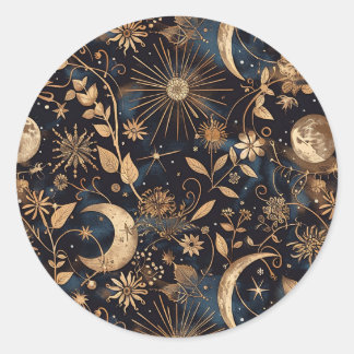 Rond Sticker d'enveloppe lunaire du jardin lunaire de l