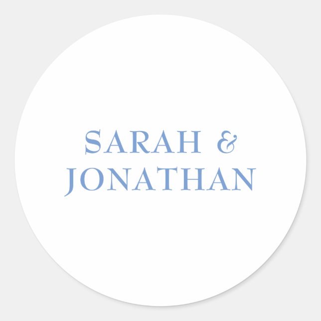 Rond Sticker d'enveloppe Mariage minimal bleu moderne S (Devant)