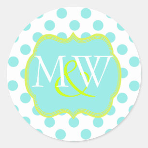 Rond Sticker d'enveloppe Mariage Monogramme élégant