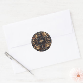 Rond Sticker d'enveloppe personnalisée céleste vintage