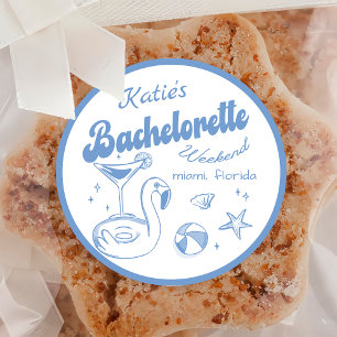 Rond Sticker Dernier toast Beach Bachelorette Party