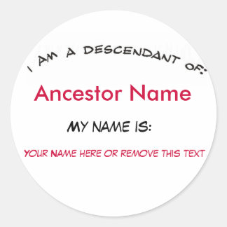 Rond Sticker - Descendant de ...