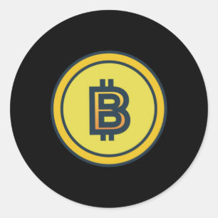 Rond Sticker design en cristal Bitcoin