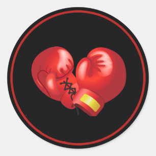 Rond Sticker Design Gants de boxe