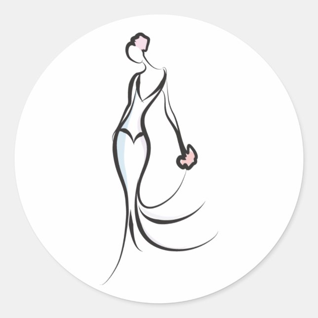 Rond Sticker design nuptial élégant (Devant)
