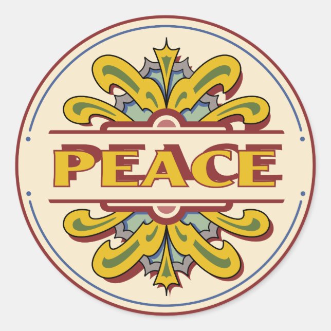 Rond Sticker Design Peace des années 1960 vintage (Devant)