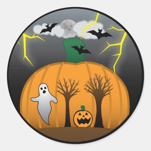 Rond Sticker d'Halloween de Mat (Devant)