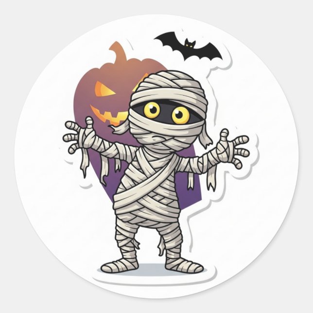 Rond Sticker d'Halloween maman mignonne | Fête éffrayan (Devant)