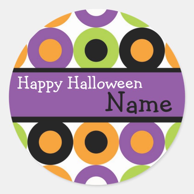 Rond Sticker d'Halloween rétro (Devant)