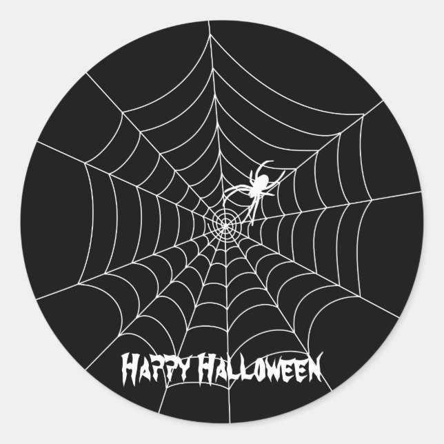 Rond Sticker d'Halloween Spider Web (Devant)