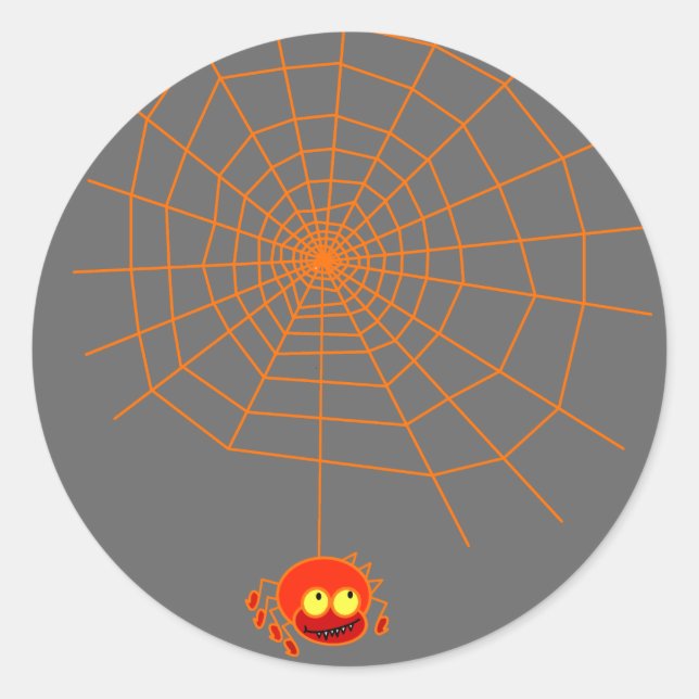 Rond Sticker d'Halloween Spider Web (Devant)