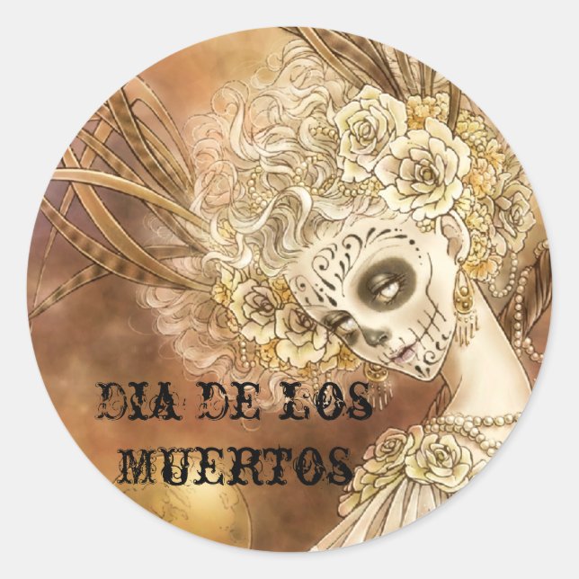 Rond Sticker Dia de los Muertos (Devant)