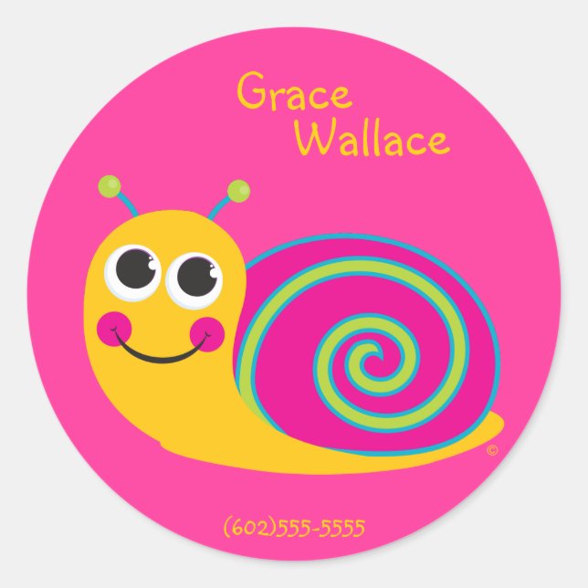 Rond Sticker d'identification de l'escargot (Devant)