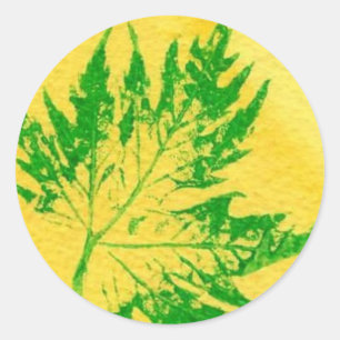 Rond Sticker d'impression de feuille de nature