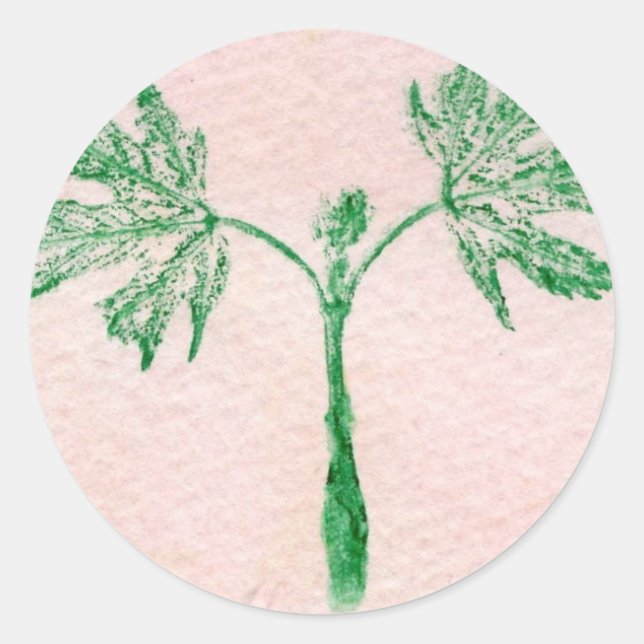 Rond Sticker d'impression de feuille de nature (Devant)