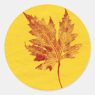 Rond Sticker d'impression de feuille de nature