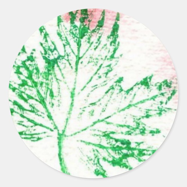Rond Sticker d'impression de feuille de nature (Devant)