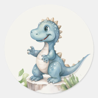 Rond Sticker Dinosaur