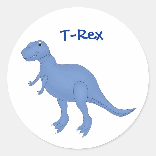 Rond sticker dinosaure bleu (Devant)