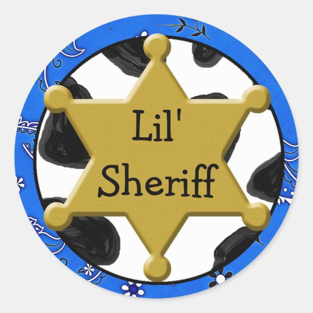 Rond Sticker d'insigne Lil Sheriff (Devant)