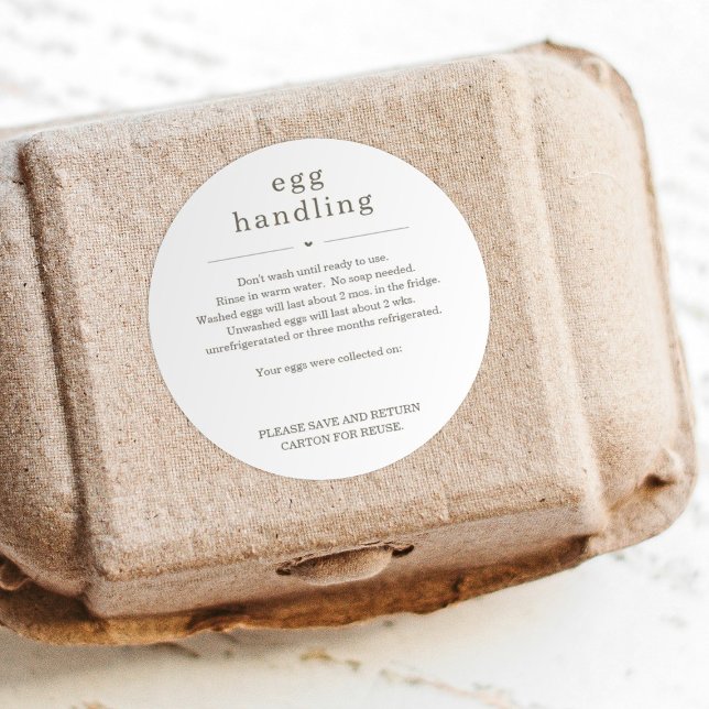 Rond Sticker d'instruction de manipulation des oeufs Ét (Créateur téléchargé)