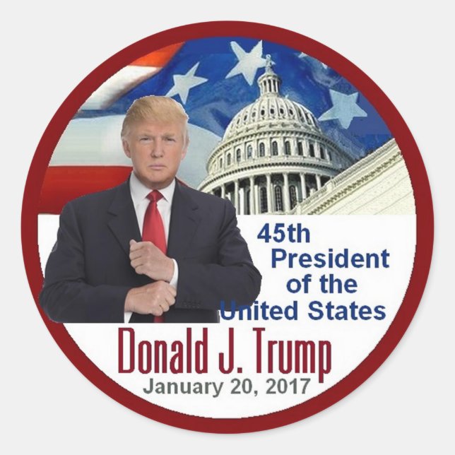Rond Sticker d'investiture TRUMP (Devant)