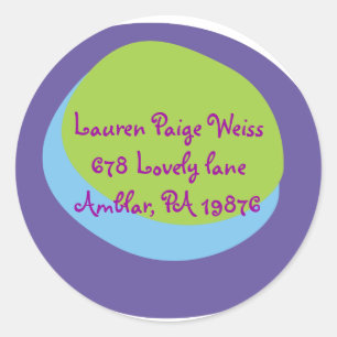 Rond Sticker d'invitation Bat mitzvah Peacock Bar moder