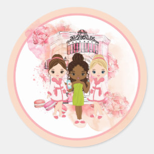 Rond Sticker d'invitation Spa afro-américain